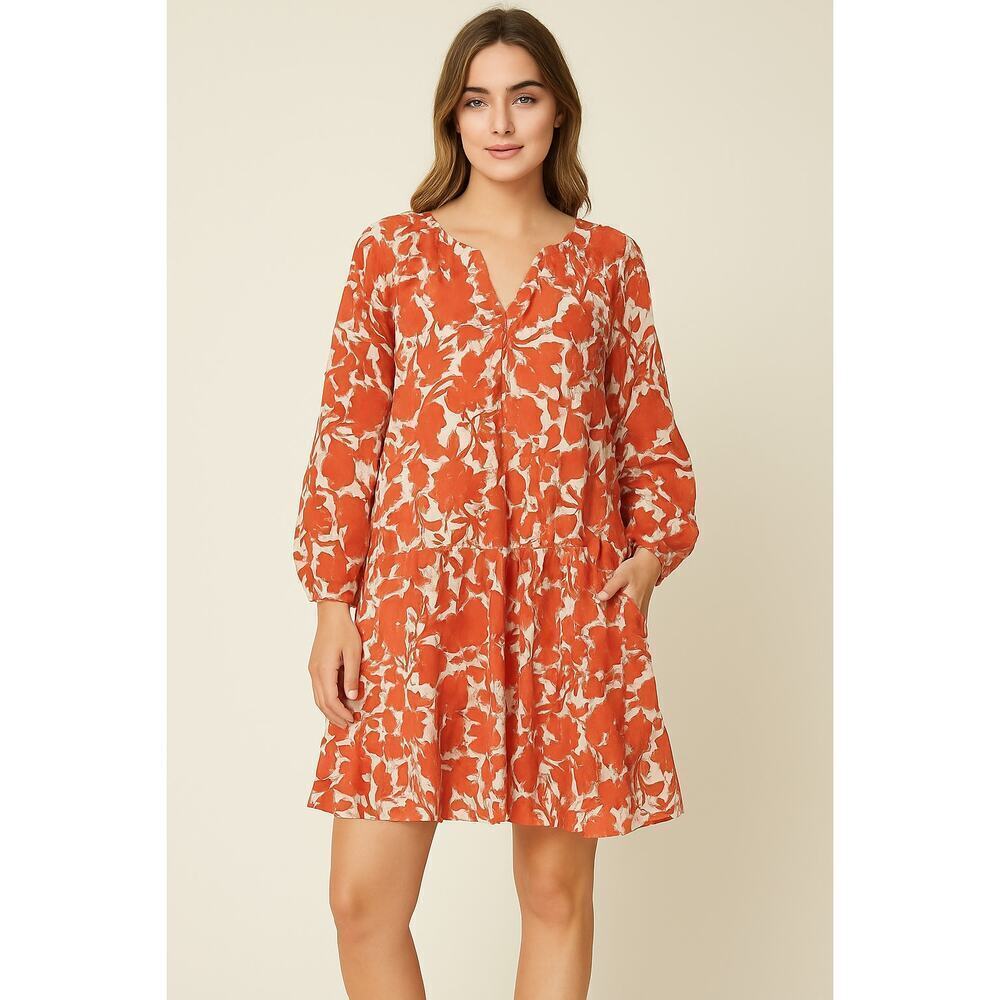 New Easel Oversized Red Floral Boho Dress Women’s Small Cottagecore - Picture 1 of 15